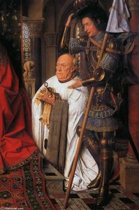 The Madonna With Canon Van Der Paele (detail). Oil On Wood. Width Of Detail- 47 Cm. Groeninge Museum, Bruges, Belgium.3 — Hubert Van Eyck