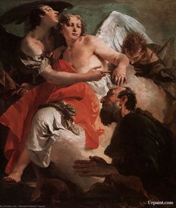 Abraham Praying Before The Three Angels — Giambattista Tiepolo, Baroque