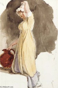 A Young Woman Carrying A Jug Of Water — Thomas Uwins