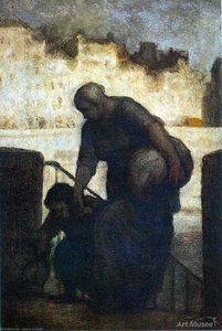 Laundress On The Quai D'anjou — Honoré Daumier, Realism