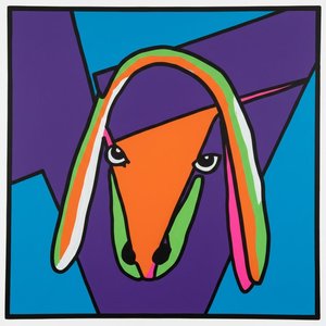Prismatic Totem: A Vibrant Geometric Study In Structured Chromatic Chaos — Caroline Pelletier, Aggressive Confrontational Pop