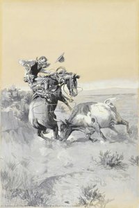 A Moment Of Great Peril In A Cowboy — Charles Marion Russell