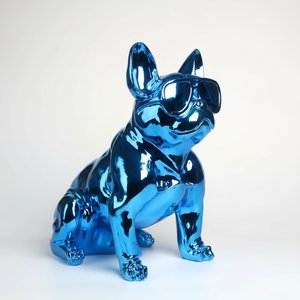 Golden French Bulldog Sculpture With Sunglasses