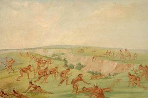 Mandan Attacking A Party Of Arikara — George Catlin