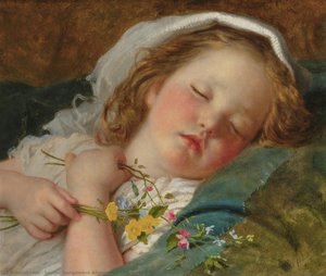 Fast Asleep — Sophie Gengembre Anderson, Victorian Genre Painting