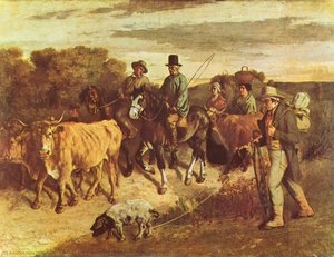 Die Bauern Von Flagey Kehren Vom Markt Zurück — Gustave Courbet