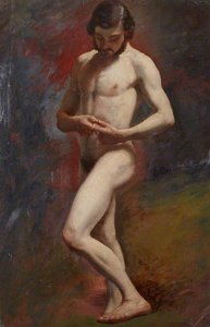 Academic Study Of A Male Nude Standing — William Etty, Victorian Romanticism