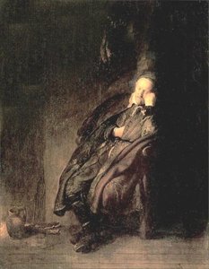 Old Man Sleeping — Rembrandt Van Rijn, Baroque