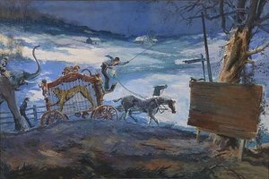 Winter Circus Caravan — Everett Shinn