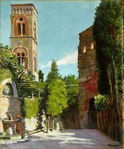 L'entrée Du Palazzo Rufolo À Ravello (titre Inscrit) — Joseph-félix Bouchor