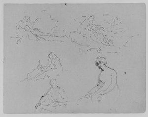 Lamentation ; Mother And Child In Landscape; Penitent Magdalene; Seated Male At Table; Seated Female Holding A Letter — Thomas Sully