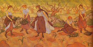 Cinq Femmes À La Récolte — Paul Elie Ranson, Post-impressionism