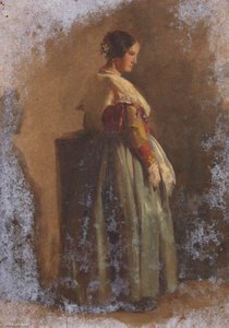 Portrait Of A Woman In A Red And Green Dress — Thomas Stuart Smith