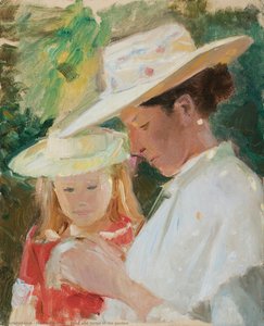Anna And Helga In The Garden — Michael Peter Ancher