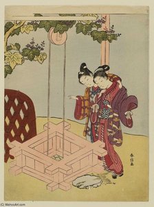 Parody Of The Well-curb Episode From Tales Of Ise — Suzuki Harunobu