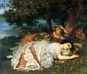 Young Ladies By The River Seine — Gustave Courbet, Gustave Courbet