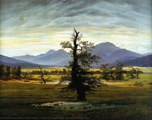 Village Landscape In Morning Light (the Lone Tree) — Caspar David Friedrich, Romanticism