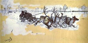 Tundra. Travelling By Deer — Valentin Alexandrovich Serov
