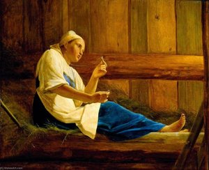 Girl Seated on the Hay