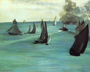 La Playa De Sainte-adresse — Édouard Manet, Impressionist Landscape