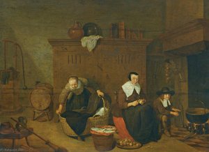 An Interior With A Woman Peeling Turnips — Quiringh Gerritsz. Van Brekelenkam