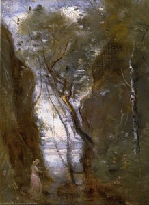 The Lac De Nemi — Jean-baptiste-camille Corot