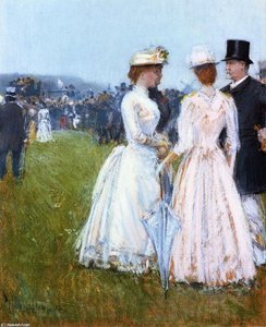 At The Grand Prix In Paris — Frederick Childe Hassam