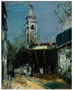The Saint-vincent Street And The Sacre-cour Campanile — Maurice Utrillo