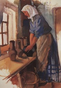 Peasant Woman With Pots — Zinaida Serebriakova