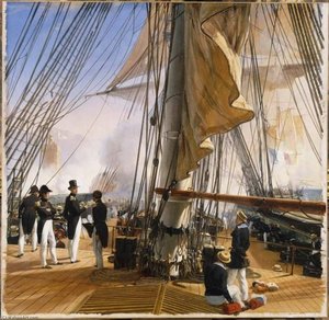 La Flotte Française Force L'entrée Du Tage, 11 Juillet 1831 — Emile Jean Horace Vernet