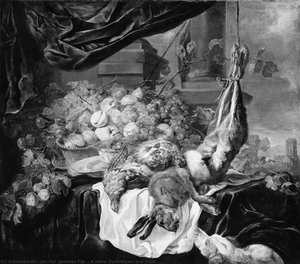 A Hare, Partridges, And Fruit — Jan Fyt (joannes Fijt)