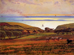 Fairlight Downs, Sunlight On The Sea — William Holman Hunt
