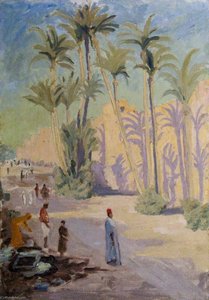 Palm Trees And People At Marrakech — Winston Spencer Churchill