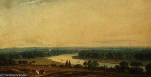 Thames From Richmond — John Varley I (the Older), Romantic Landscape Painting