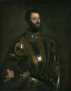 Retrato de Alfonso d'Ávalos, con Armadura y un Paje