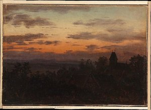 Landscape At Sunset — Carl Gustav Carus, Romantic Landscape Painting