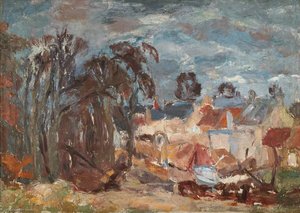 Temple, Backs Of Houses — Sir William George Gillies, Impressionistic Art