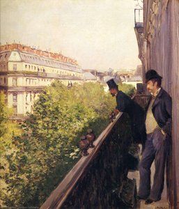 A Balcony, Boulevard Haussmann — Gustave Caillebotte
