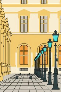 Golden Perspective: The Rhythm Of Ochre Streets — Vincent Garnier, Pop Art