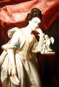 Portrait Of A Lady With A Statuette Of Cupid — Francis Cotes
