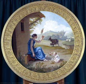 Medallion from the Salon Doré in Malmaison. Myrtale breeding Daphnis