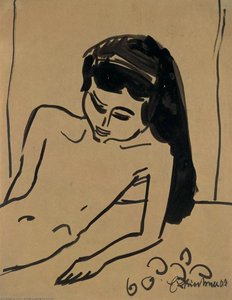 Girl With Long Hair — Ernst Ludwig Kirchner, Expressionist Movement