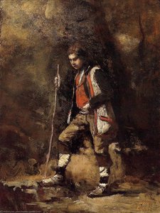 Joven Patriota Italiano En Las Montañas — Jean-baptiste-camille Corot