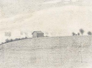 Sketch Of Landscape With Barn — Nicholas Roerich, Roerich Symbolist Style