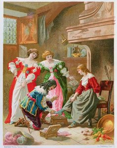 Cinderella Trying On The Glass Slipper