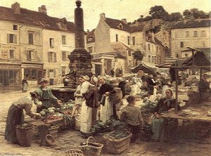 Le Marche De Chateau-thierry — Léon Augustin L'hermitte