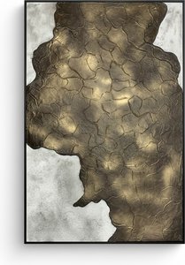 Handpainted Abstract Mixed Media Wall Art In Modern Frame, Abstract Expressionism