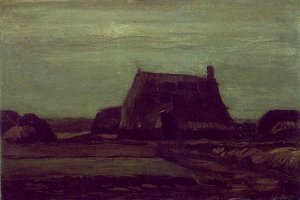 Farm With Stacks Of Peat — Vincent Willem Van Gogh, Post-impressionist Style