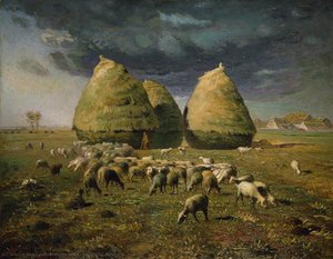 Haystacks Autumn — Jean-françois Millet, Contemporary Realism