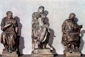 Medicis - Medici Madonna, Between Sts Cosmas And Damian — Michelangelo Buonarroti, High Renaissance